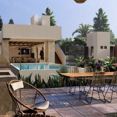 Terraza con alberca de Estación 86